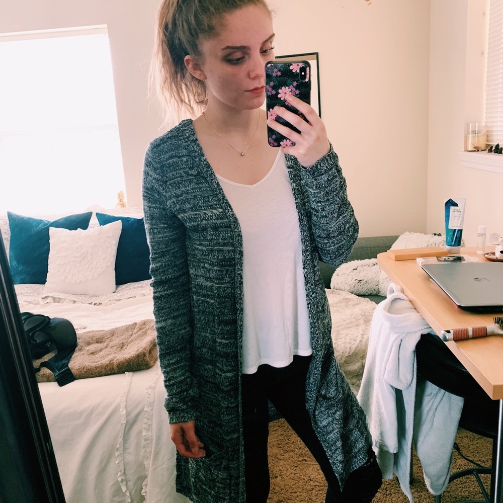 Black, white, & gray Cardigan